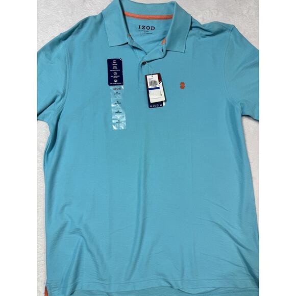 Izod Men’s Shirt Advantage Polo XL Powder Blue Golf Wick Stretch Quick Dry-NWT - Picture 1 of 6